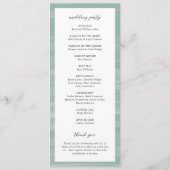 Coastal Chic gedempt groen elegante bruiloft Programmakaart (Achterkant)