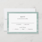 Coastal Chic gedempt groen elegante bruiloft RSVP Kaartje (Voorkant)