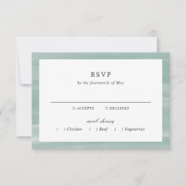 Coastal Chic gedempt groen elegante bruiloft RSVP Kaartje