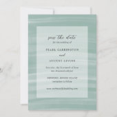 Coastal Chic gedempt groen elegante bruiloft Save The Date (Voorkant)