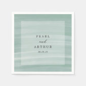 Coastal Chic gedempt groen elegante bruiloft Servet (Voorkant)