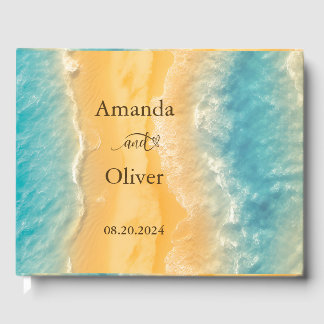 Coastal Chic Golden Sand Blauwgroen Bruiloft Welko Gastenboek