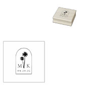 Coastal Chic Minimalist Monogram Weddenschap Rubberstempel (Gestempeld)
