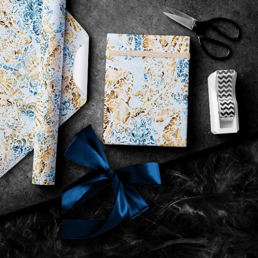 Coastal Chic | Modern Blue and Gold under the Zee Cadeaupapier