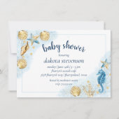 Coastal Chic | Modern koraalrif-Baby shower Kaart (Voorkant)