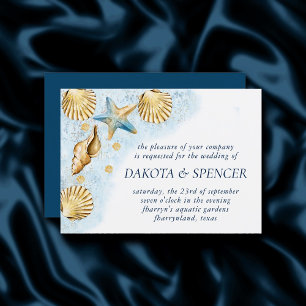 Coastal Chic   Modern koraalrif bruiloft Kaart