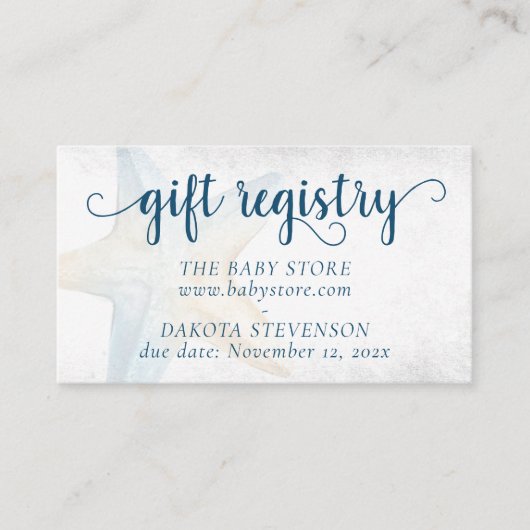 Coastal Chic | Modern koraalrif-register Informatiekaartje (Voorkant)