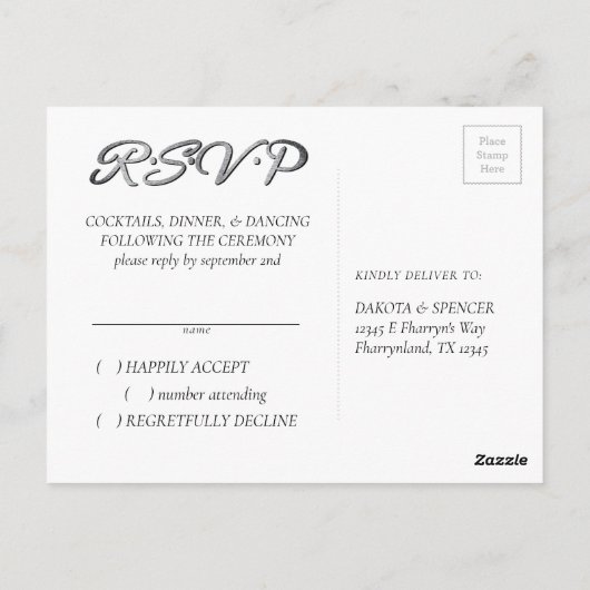 Coastal Chic | Modern koraalrif RSVP Briefkaart (Achterkant)