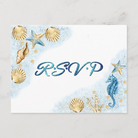 Coastal Chic | Modern koraalrif RSVP Briefkaart (Voorkant)