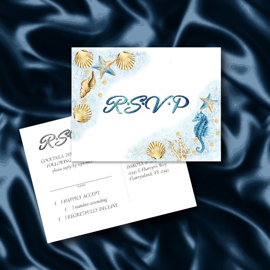 Coastal Chic | Modern koraalrif RSVP Briefkaart
