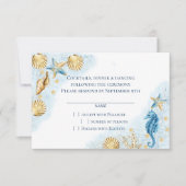 Coastal Chic | Modern koraalrif RSVP Kaartje (Voorkant)
