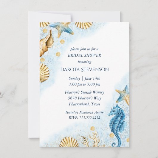 Coastal Chic | Modern koraalrif-Vrijgezellenfeest Kaart (Voorkant)