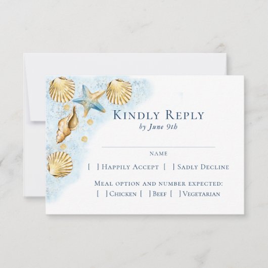 Coastal Chic | Moderne keuzevrijheid Nautical Beac RSVP Kaartje (Voorkant)