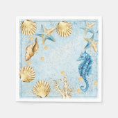 Coastal Chic | Moderne koraalrif-partij Servet (Voorkant)