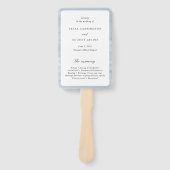 Coastal Chic Muted Blue Elegant Wedding Program Handwaaier (Voorkant)