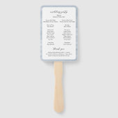 Coastal Chic Muted Blue Elegant Wedding Program Handwaaier (Achterkant)
