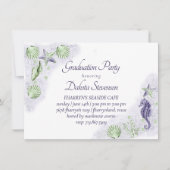 Coastal Chic | Paars en kalkgroen Afstuderen Kaart (Voorkant)