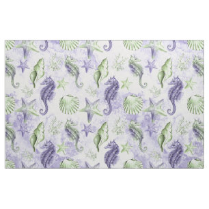 Coastal Chic   Paars en kalkgroen Stof
