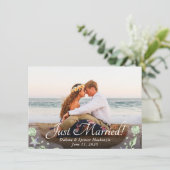 Coastal Chic | Paarse en groene Nautische foto Aankondiging (Staand voorkant)