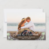 Coastal Chic | Paarse en groene Nautische foto Aankondiging (Voorkant)