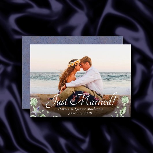 Coastal Chic | Paarse en groene Nautische foto Aankondiging