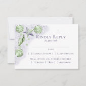 Coastal Chic | Paarse en kalkgroene enboomkeuze RSVP Kaartje (Voorkant)