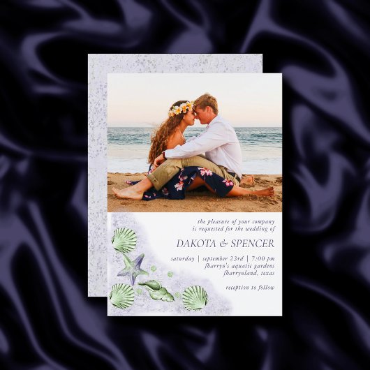 Coastal Chic | Paarse en langgroene bruiloft foto Kaart