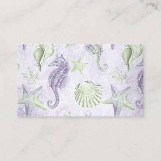 Coastal Chic | Paarse staartweergave van cadeautje Informatiekaartje (Achterkant)