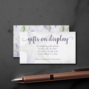 Coastal Chic   Paarse staartweergave van cadeautje Informatiekaartje