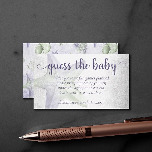 Coastal Chic | Paarse Starfish Raad Foto-aanvraag Informatiekaartje