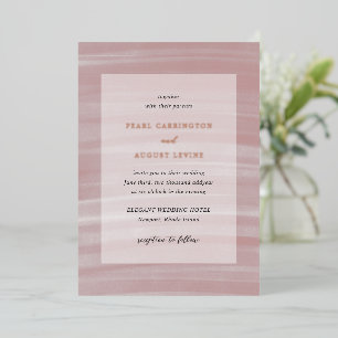 Coastal Chic Roze Elegante Huwelijk Folie Uitnodiging