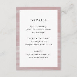 Coastal Chic Roze Elegante Huwelijk Informatiekaartje
