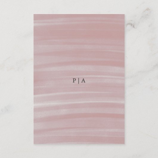 Coastal Chic Roze Elegante Huwelijk Informatiekaartje (Achterkant)