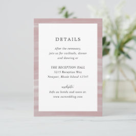 Coastal Chic Roze Elegante Huwelijk Informatiekaartje