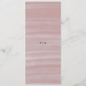 Coastal Chic Roze Elegante Huwelijk Menu (Achterkant)