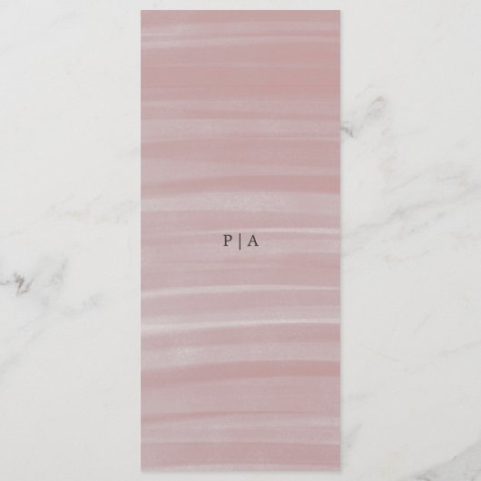 Coastal Chic Roze Elegante Huwelijk Menu (Achterkant)