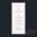 Coastal Chic Roze Elegante Huwelijk Menu<br><div class="desc">Elegante huwelijksmenu's met een handgeschilderde abstracte kunstachtergrond,  ideaal voor een kust- of strandbruiloft.</div>