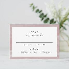 Coastal Chic Roze Elegante Huwelijk RSVP Kaartje