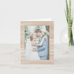 Coastal Chic Sandy Neutraal Elegant Huwelijk Bedankkaart