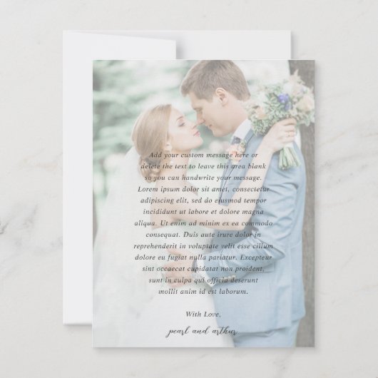 Coastal Chic Sandy Neutraal Elegant Huwelijk Bedankkaart (Achterkant)