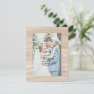 Coastal Chic Sandy Neutraal Elegant Huwelijk Bedankkaart