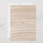 Coastal Chic Sandy Neutraal Elegant Huwelijk Kaart (Achterkant)