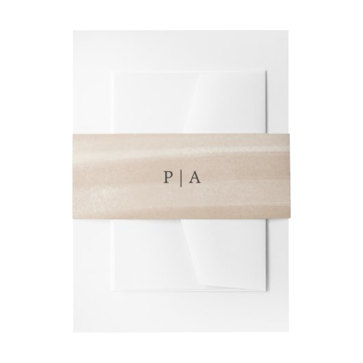 Coastal Chic Sandy Neutraal Elegant Huwelijk Uitnodigingen Wikkel (Voorkant Voorbeeld)