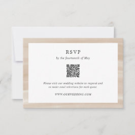 Coastal Chic Sandy Neutral QR Code Elegant Huwelij RSVP Kaartje