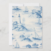 Coastal Chic Toile de Jouy Vrijgezellenfeest Kaart (Achterkant)