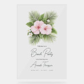 Coastal Chic Transparent Beach Party Welcome Acryl Bord (Voorkant)