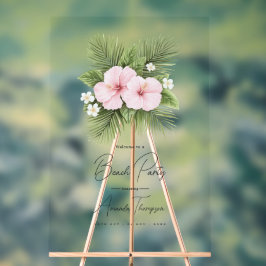 Coastal Chic Transparent Beach Party Welcome Acryl Bord