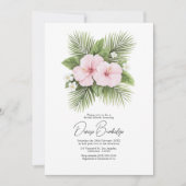 Coastal Chic Tropical Floral Bridal Shower Kaart (Voorkant)