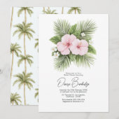 Coastal Chic Tropical Floral Bridal Shower Kaart (Voorkant / Achterkant)