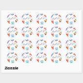 Coastal Chic Watercolor bedankt Ronde Sticker (Vel)